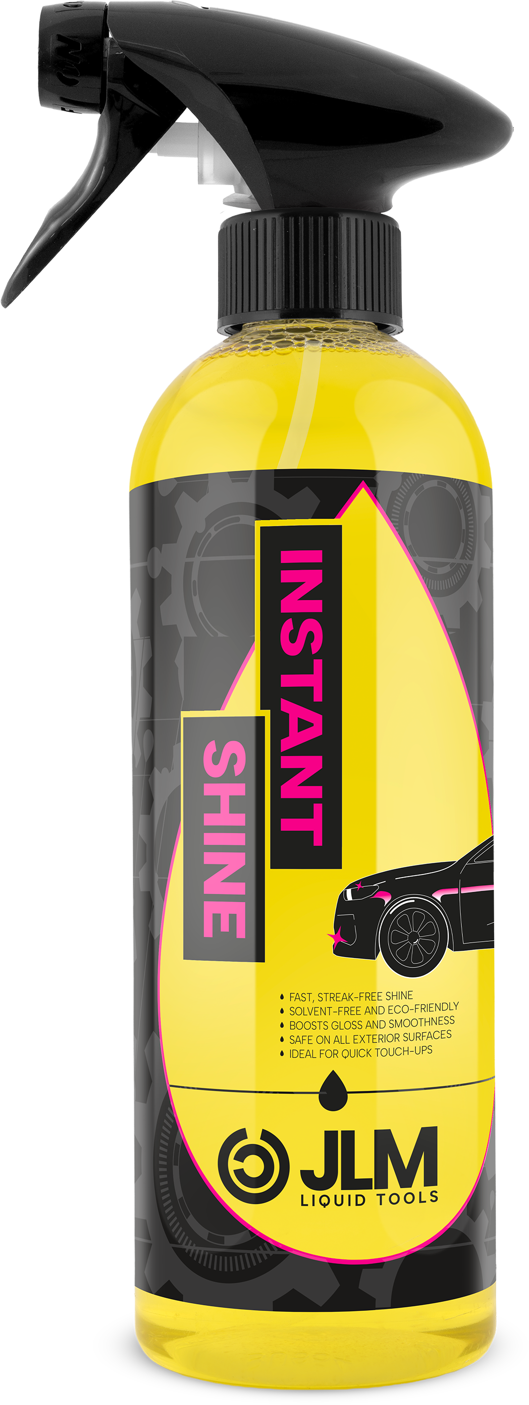 Bottle of JLM Instant Shine for car exterior cleaning